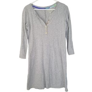 Lilly Pulitzer Heathered Gray 3/4 Sleeve Banyan Shirt Dress Pima Cotton Size XS